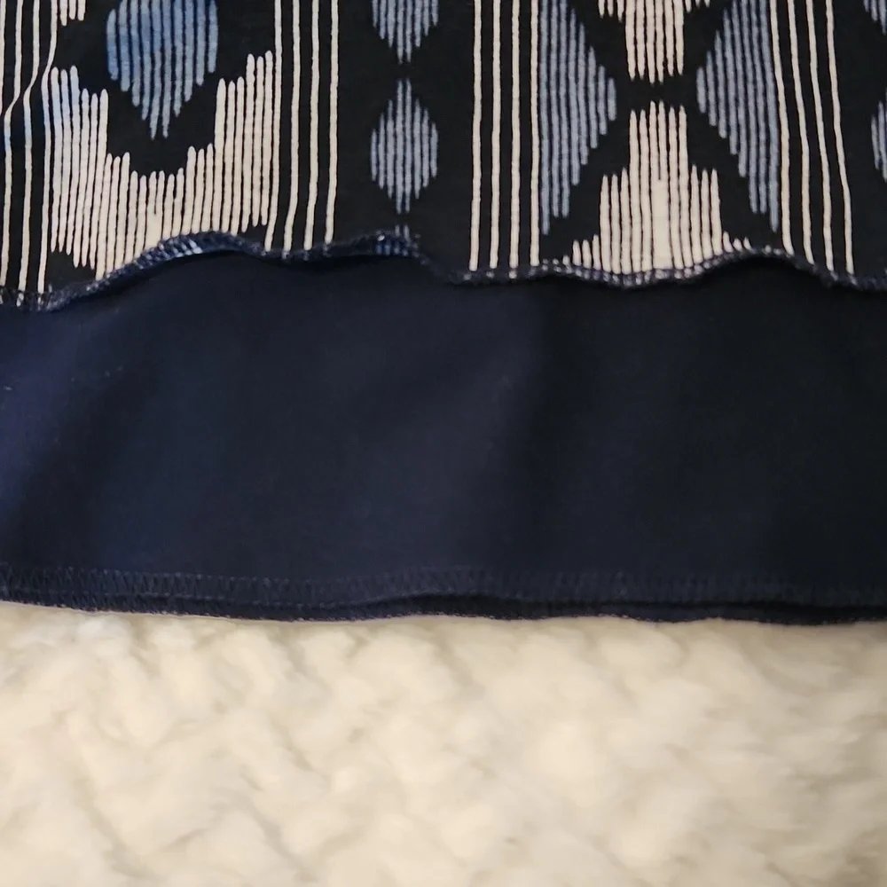 Patterned Blue-toned Abstract A-Line Women's Reversible Skirt